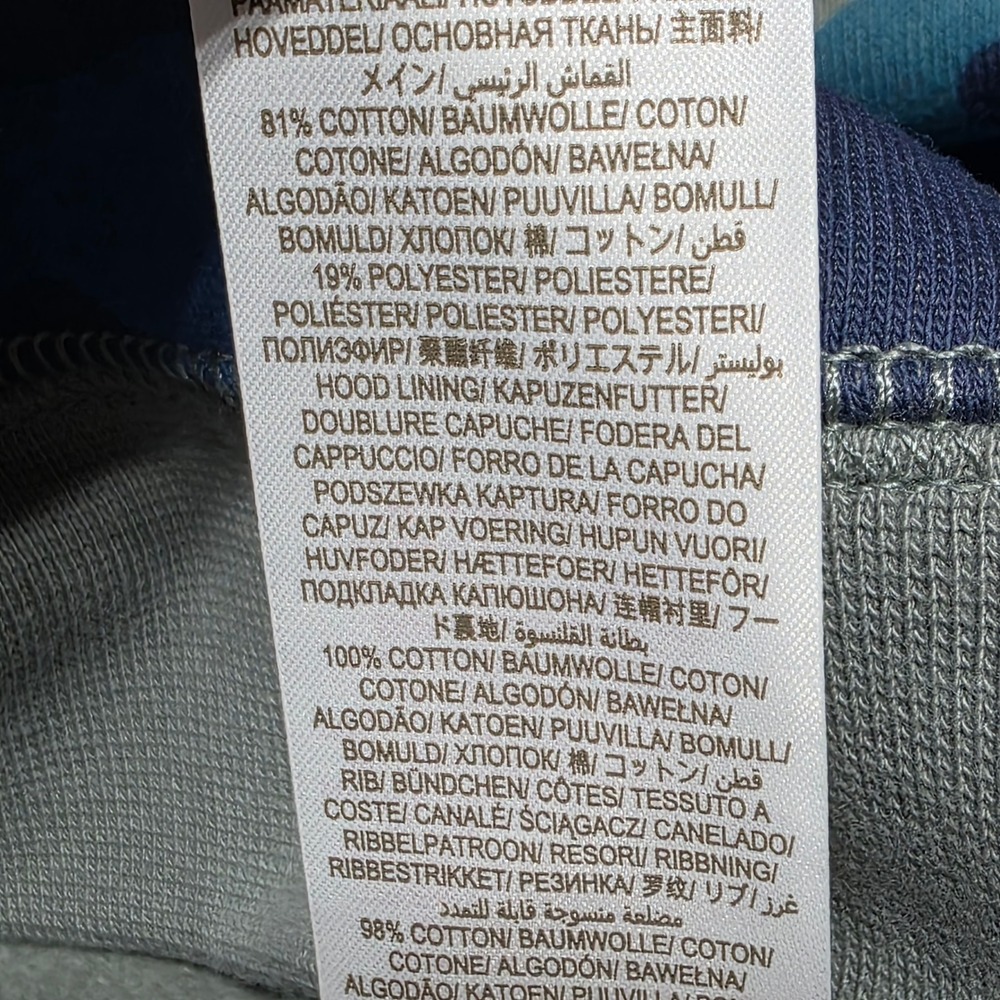 Boden Kids Camouflage Hoodie Blue Green Gray Cotton Hooded Sweatshirt‎ Size 7-8Y - Picture 6 of 6